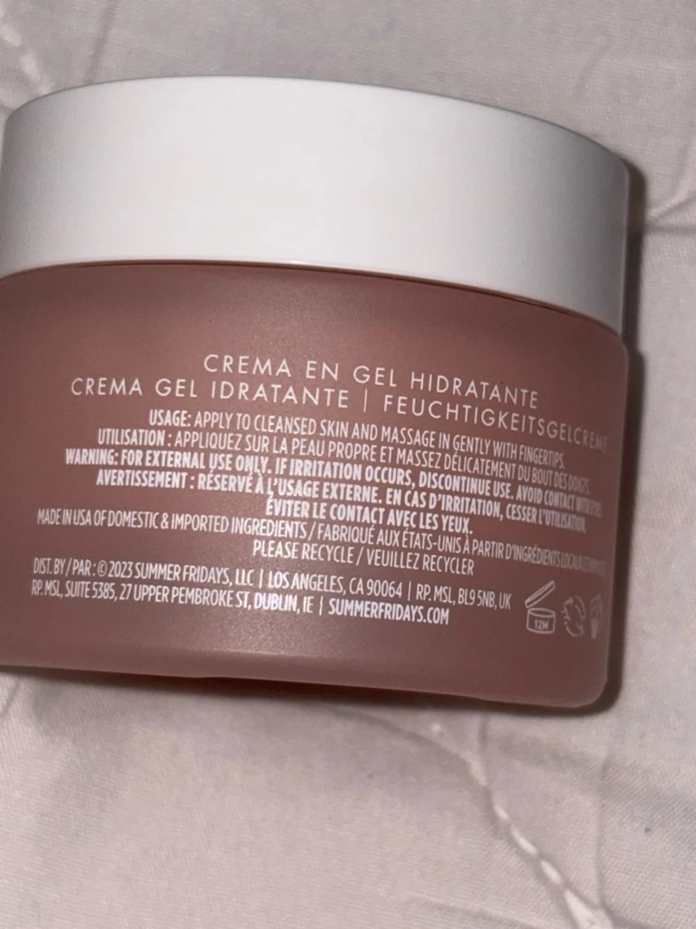 Summer Fridays Cloud Dew Gel Cream Moisturizer